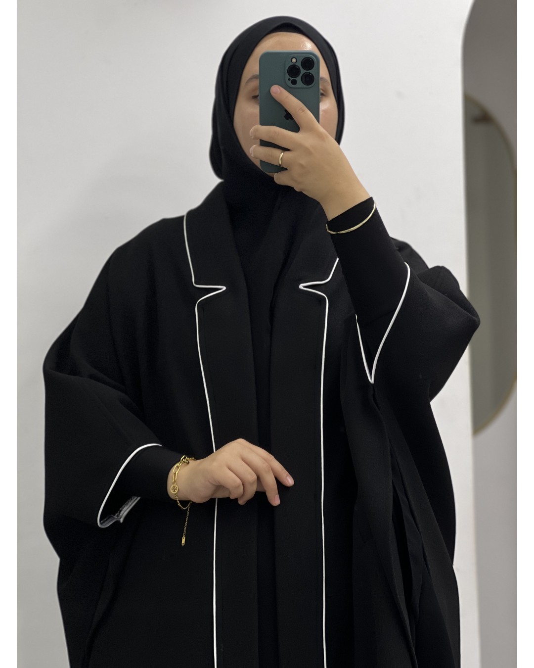 Sade Yaka Tasarım Panço 95cm (Kol ve Yaka Biyeli)